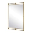 Pemberly Row Antique Brass Stainless Steel Mirror with Amber Acrylic Bars