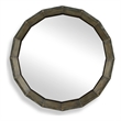Pemberly Row Faceted Bronze Iron Frame Round Mirror with Welded Edges