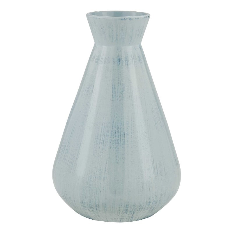 Pemberly Row Indoor/Outdoor Ceramic Vase with High Gloss Glaze in Blue