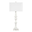 Pemberly Row Sculptural Ceramic Table Lamp with Crystal Foot in White