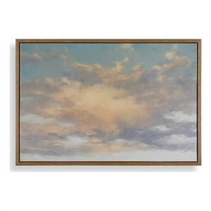 Pemberly Row Framed Canvas Sky Art in Walnut Veneer Gallery Frame Multi-Color