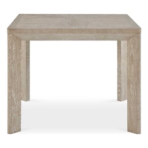 Pemberly Row Square Solid White Oak Parquet Dining Game Table in White
