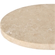 Pemberly Row Oval Travertine Accent Table with Sleek Brass Support