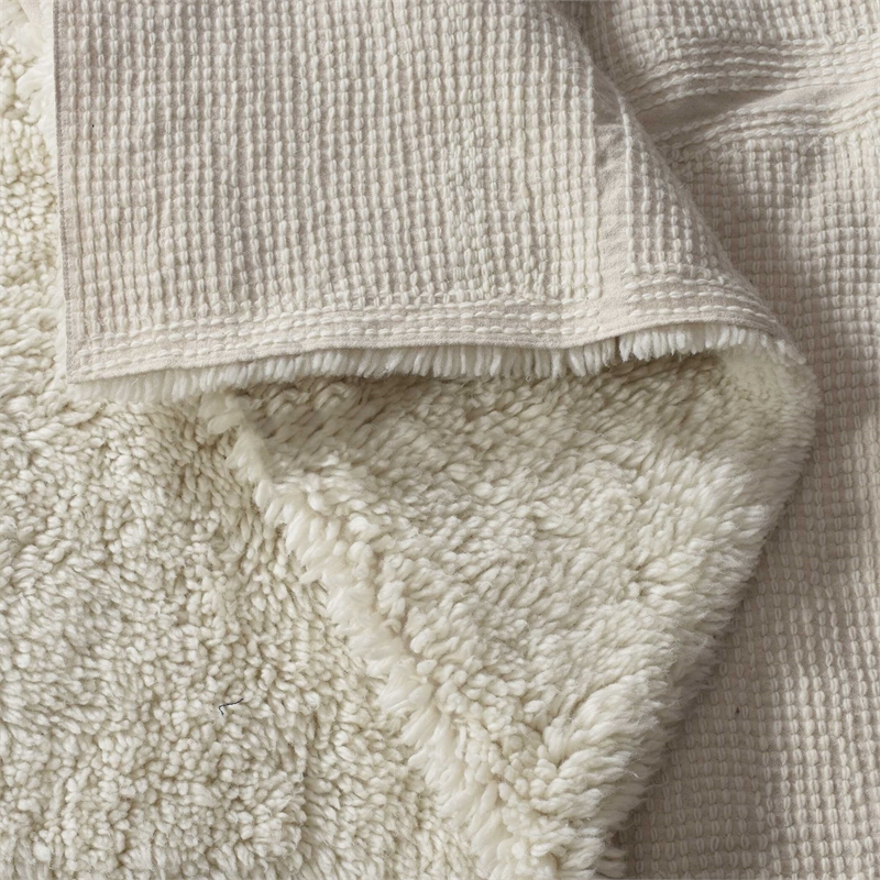 Pemberly Row Cozy Shag New Zealand Wool Tufted 8 X 10 Rug in Ivory