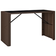 Pemberly Row 9 Piece Steel Outdoor Patio Bar Set with Cushions in Brown