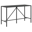 Pemberly Row Steel Outdoor Patio Bar Set with Cushions in Black