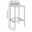 Pemberly Row Steel Outdoor Patio Bar Set with Cushions in Black