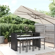 Pemberly Row 5 Piece Steel Small Outdoor Patio Bar Set in Black/Cream