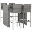Pemberly Row 7 Piece Steel Outdoor Patio Bar Set with Cushions in Gray