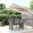 Pemberly Row Steel Small Outdoor Patio Bar Set in Black/White/Cream