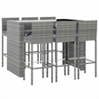 Pemberly Row Steel Small Outdoor Patio Bar Set in Black/White/Cream