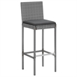 Pemberly Row Steel Small Outdoor Patio Bar Set in Black/White/Cream