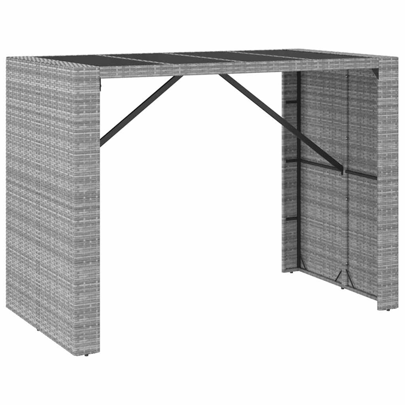 Pemberly Row Steel Small Outdoor Patio Bar Set in Black/White/Cream