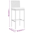 Pemberly Row Steel Small Outdoor Patio Bar Set in Black/White/Cream