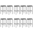 Pemberly Row 11 Piece Poly Rattan Outdoor Patio Bar Set in Black/Gray