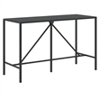 Pemberly Row Steel Large Outdoor Patio Bar Set with Cushions in Black
