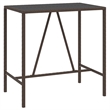 Pemberly Row 7 Piece Outdoor Patio Bar Set with Cushions in Brown