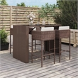 Pemberly Row 5 Piece Poly Rattan Bar Set in Black/White/Brown/Cream