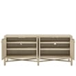 Pemberly Row Woven Door Oak Credenza with Adjustable Shelves in Dockside Tan