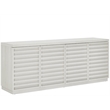 Pemberly Row Louvered Door Credenza with Adjustable Shelves in Shoreline White