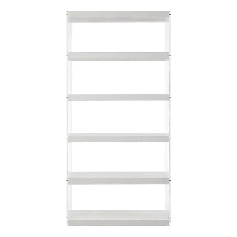 Pemberly Row Acrylic End Support Etagere with Display Shelves in White