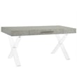 Pemberly Row Seascape Wallpaper Writing Desk with Acrylic Legs in Blue