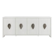 Pemberly Row Coastal Credenza with Shell Hardware and Storage in White