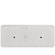 Pemberly Row Grasscloth Door White Credenza with Nickel Hardware