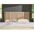 Pemberly Row Cross-Hatch Cane Woven Queen Bed with Oak Frame