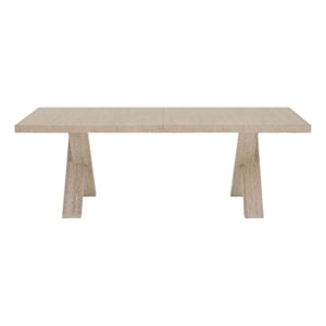 Pemberly Row Dockside Expandable Oak Dining Table with 2 Leaves in Natural