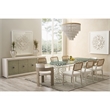 Pemberly Row Coral Glass Top Rectangle Dining Table in Coastal White