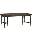 Pemberly Row Radial Veneer Oak Triple Pedestal Dining Table in Cocoa