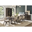Pemberly Row Radial Veneer Oak Triple Pedestal Dining Table in Cocoa