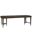 Pemberly Row Radial Veneer Oak Triple Pedestal Dining Table in Cocoa