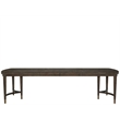 Pemberly Row Radial Veneer Oak Triple Pedestal Dining Table in Cocoa