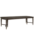 Pemberly Row Radial Veneer Oak Triple Pedestal Dining Table in Cocoa