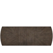 Pemberly Row Radial Veneer Oak Triple Pedestal Dining Table in Cocoa