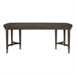Pemberly Row Radial Veneer Oak Triple Pedestal Dining Table in Cocoa