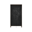 Pemberly Row Glass Door Oak Display Cabinet with LED Lighting in Cocoa