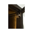 Pemberly Row Glass Door Oak Display Cabinet with LED Lighting in Cocoa