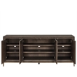 Pemberly Row Geometric Door Credenza with Smoked Gold Base in Cocoa