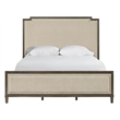 Pemberly Row Notched Design Upholstered King Bed in Silken Fog Cocoa