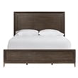 Pemberly Row Embossed Inset Panel King Bed with Metal Footboard in Cocoa