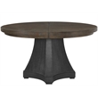 Pemberly Row Cinder Round Oak and Concrete Dining Table in Cocoa