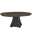 Pemberly Row Cinder Round Oak and Concrete Dining Table in Cocoa