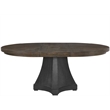 Pemberly Row Cinder Round Oak and Concrete Dining Table in Cocoa