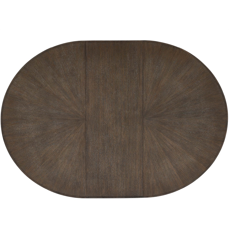 Pemberly Row Cinder Round Oak and Concrete Dining Table in Cocoa