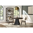 Pemberly Row Cinder Round Oak and Concrete Dining Table in Cocoa