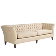 Pemberly Row Duncan Button-Tufted Leather Sofa with Nailhead Trim in Tan