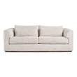 Pemberly Row Minimalist Wide Sofa with Spring Down Cushions in Ivory